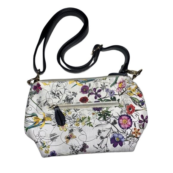 Imoshion Handbags - Imoshion White Floral Adjustable Shoulder Strap Purse